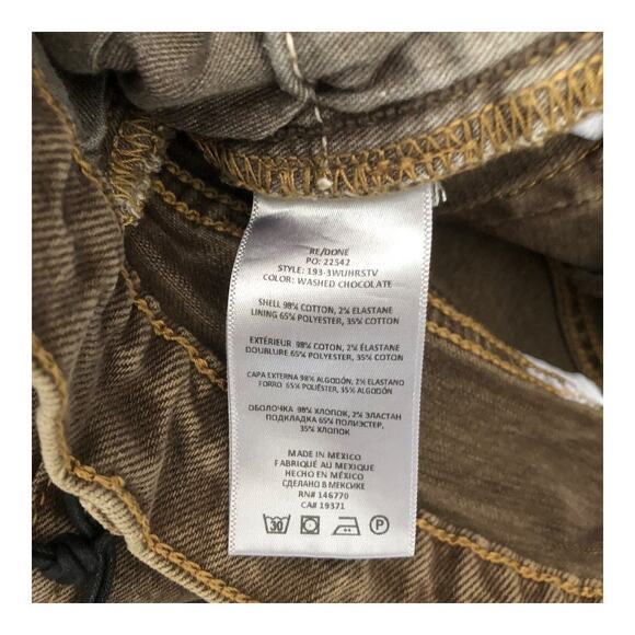 Re/Done NWT 90’s High Rise Loose Fit Button Fly Jeans Washed Chocolate Size 25 - Picture 8 of 10